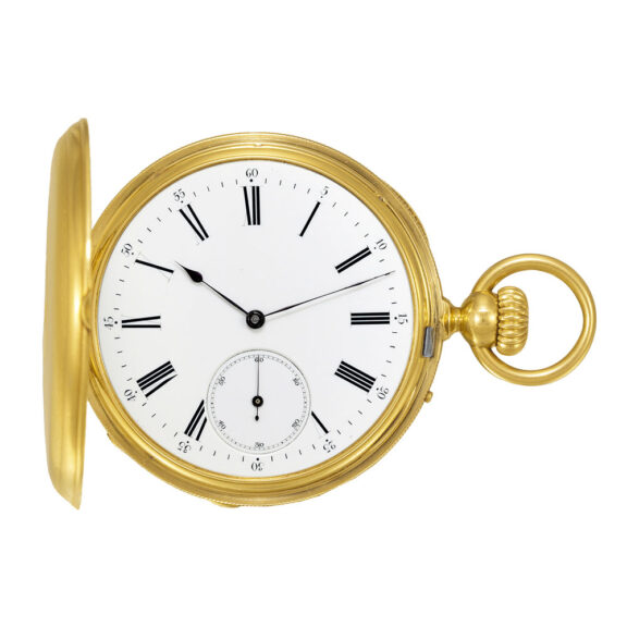 Swiss gold hunting cased lever chronometer watch Circa 1860
