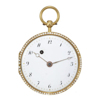 Swiss gold verge pocket watch with windmill automaton Circa 1800