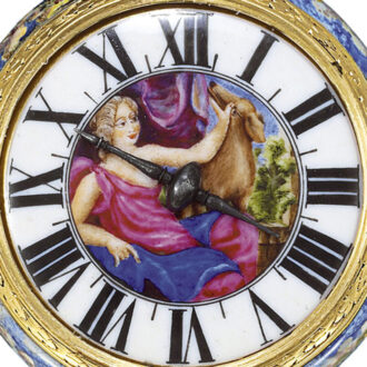 English 20k gold single-handed pendant watch Circa 1680