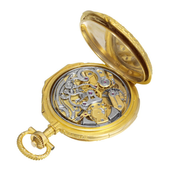 Large French 18K gold Louis XV style minute repeater Circa 1880 Large French 18K gold Louis XV style minute repeater Circa 1880