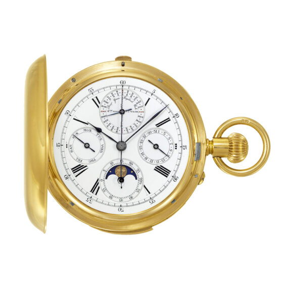 Swiss 18k gold minute repeating keyless pocket watch Circa 1923 Swiss 18k gold minute repeating keyless pocket watch Circa 1923