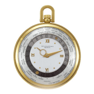 Rare Swiss 18k yellow gold World Time dress watch Circa 1943