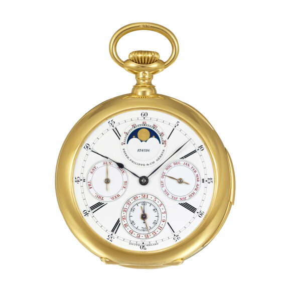 Swiss gold astronomic with six complications Circa 1915