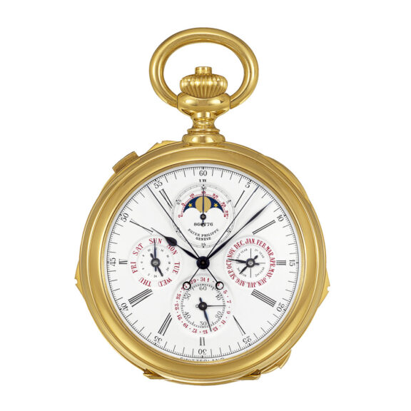Swiss gold clockwatch with sixteen grande complications Circa 1991
