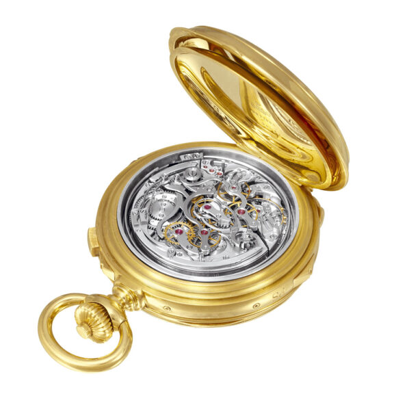 Swiss gold clockwatch with sixteen grande complications Circa 1991 Swiss gold clockwatch with sixteen grande complications Circa 1991