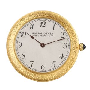 Swiss 18k yellow gold and champlevé enamel dress watch Circa 1930