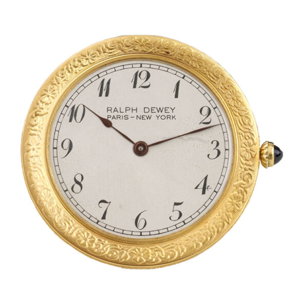 Swiss 18k yellow gold and champlevé enamel dress watch Circa 1930