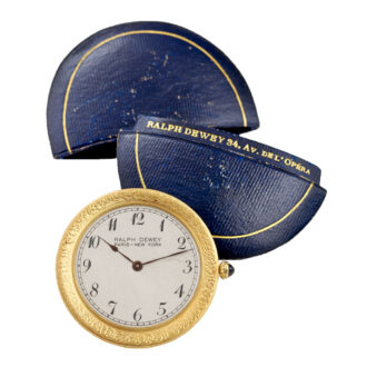 Swiss 18k yellow gold and champlevé enamel dress watch Circa 1930