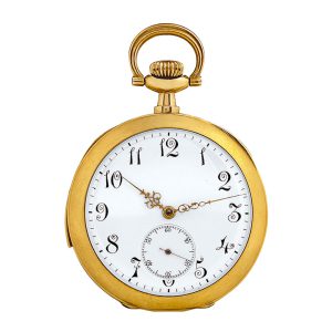 Swiss 18k gold minute repeating keyless pocket watch Circa 1900