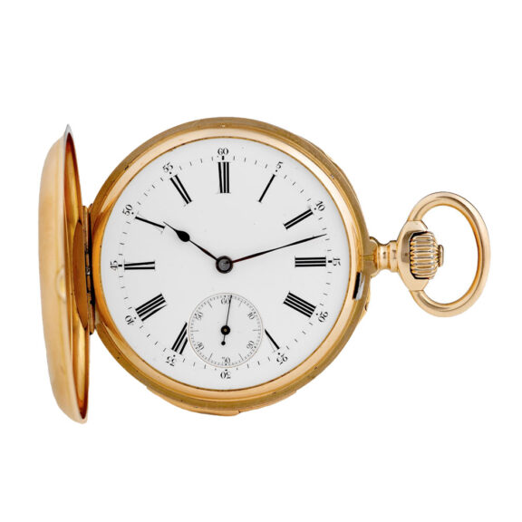 French gold quarter repeating keyless pocket watch Circa 1880