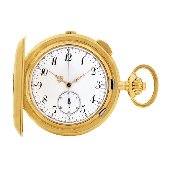 Swiss gold carillon quarter repeater with chronograph Circa 1890