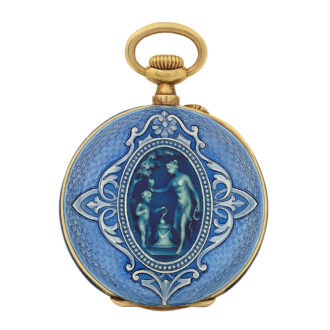 Swiss 18k gold lady's watch with matching chain Circa 1890