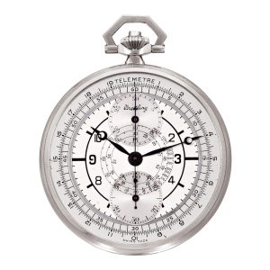 Swiss staybrite stainless steel chronograph with register Circa 1925