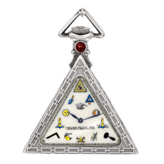 Swiss silver triangular keyless Masonic form watch Circa 1960