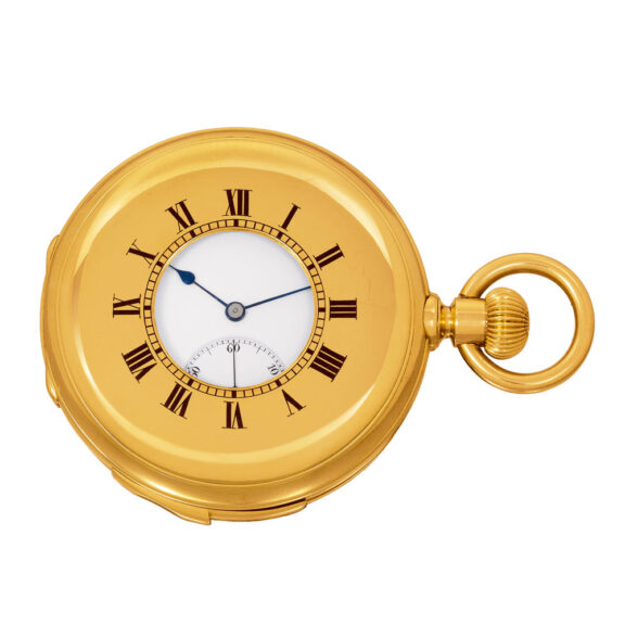 Swiss 18K gold minute repeating keyless lever watch Circa 1900 Swiss 18K gold minute repeating keyless lever watch Circa 1900