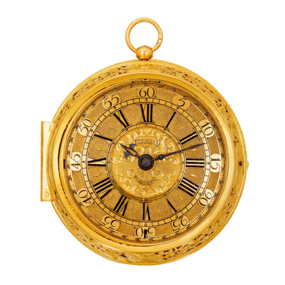 English 22k gold pair-cased verge clockwatch Circa 1703