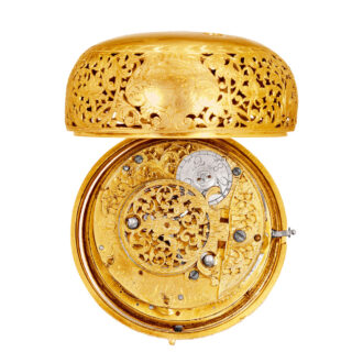 English 22k gold pair-cased verge clockwatch Circa 1703