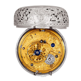 English silver quarter repeating pair-cased pocket watch Circa 1760