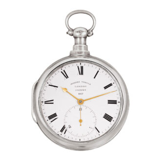 English silver pocket watch with rack lever escapement Circa 1813
