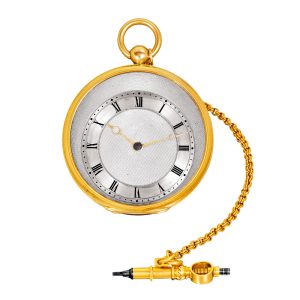 Small English gold and platinum lady's pocket watch Circa 1880