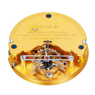 English gold pocket watch with one-minute tourbillon Circa 1919