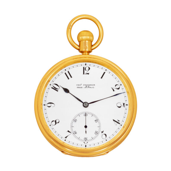 English gold pocket watch with free-sprung balance Circa 1894