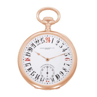 Swiss 18k pink gold Chronometro Gondolo with 24h dial Circa 1908