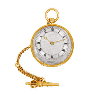 French gold watch with short chain and ratchet key Circa 1823
