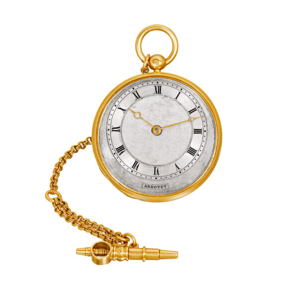 French gold watch with short chain and ratchet key Circa 1823