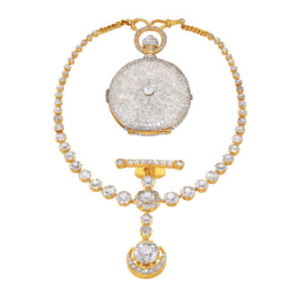 Magnificent diamond-set watch with seven complications Circa 1869