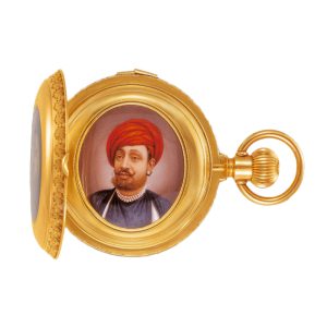 Swiss gold, enamel and diamond-set repeating pocket watch Circa 1890