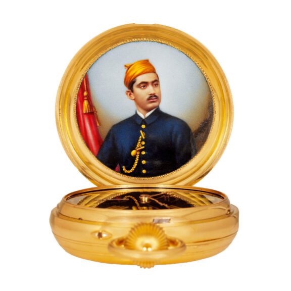 Swiss gold chronometer with enamel portrait of the owner Circa 1881 Swiss gold chronometer with enamel portrait of the owner Circa 1881