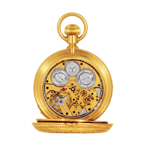 Swiss 18k gold grande and petite sonnerie clockwatch Circa 1890 Swiss 18k gold grande and petite sonnerie clockwatch Circa 1890