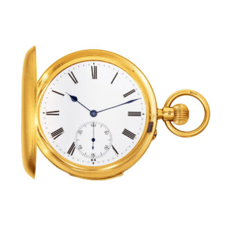 English 18k gold minute repeating keyless pocket watch Circa 1893