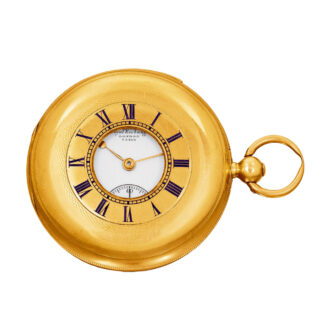 Swiss gold half hunter minute repeating duplex watch Circa 1872