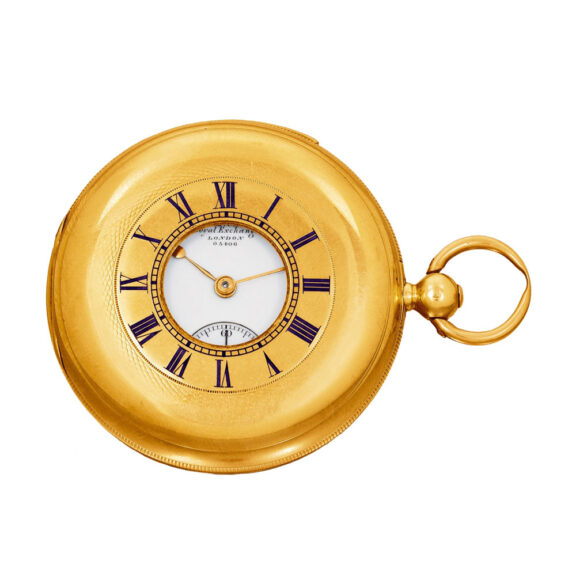 Swiss gold half hunter minute repeating duplex watch Circa 1872