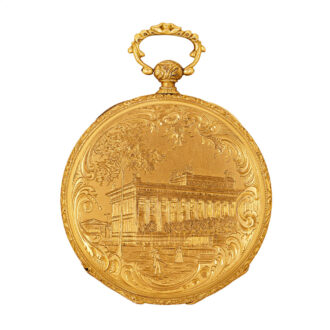 Swiss gold pocket watch with taille-douce engraving Circa 1845