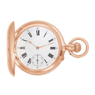 Swiss double-dialled pink gold and enamel pocket watch Circa 1900