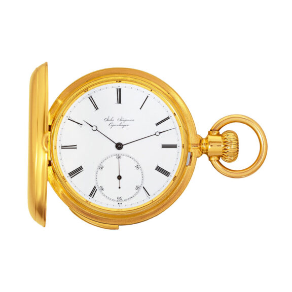 Danish gold minute repeating keyless pocket watch Circa 1870 Danish gold minute repeating keyless pocket watch Circa 1870