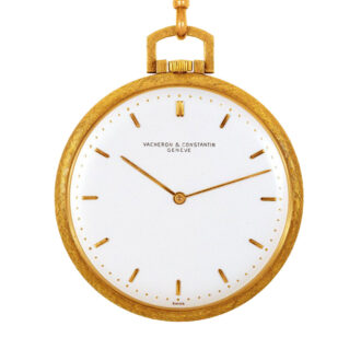 Swiss gold keyless dress watch with yellow gold fob Circa 1965