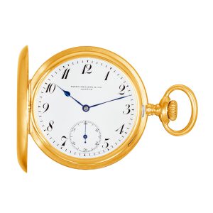 Swiss 18k yellow gold hunting cased keyless pocket watch Circa 1905