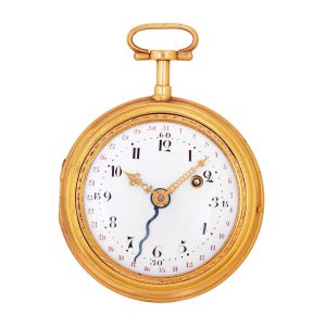 French 18K gold pocket watch with skeletonized movement Circa 1767