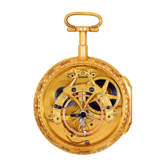 French 18K gold pocket watch with skeletonized movement Circa 1767 French 18K gold pocket watch with skeletonized movement Circa 1767