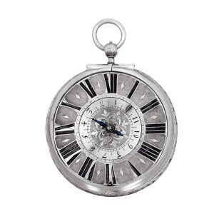 French silver oignon watch with single hand and alarm circa 1690