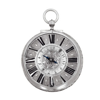 French silver oignon watch with single hand and alarm circa 1690