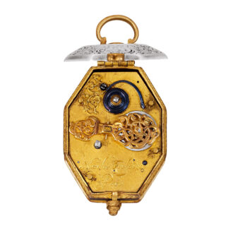 French silver and brass octagonal single-hand watch Circa 1620 French silver and brass octagonal single-hand watch Circa 1620