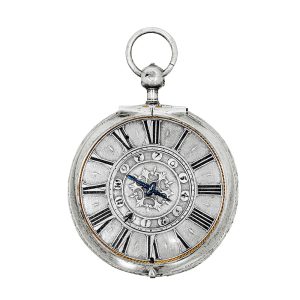 Early French silver single-handed pendant watch circa 1685