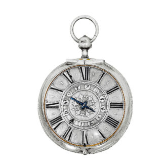 Early French silver single-handed pendant watch circa 1685
