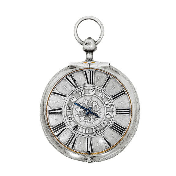 Early French silver single-handed pendant watch circa 1685