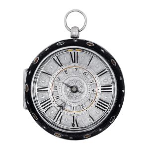 Swiss silver and leather pair cased verge pocket watch circa 1690
